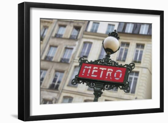 Paris Metro Signpost-Cora Niele-Framed Giclee Print