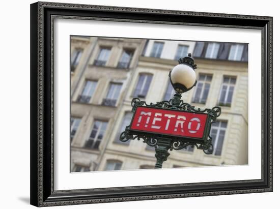 Paris Metro Signpost-Cora Niele-Framed Giclee Print