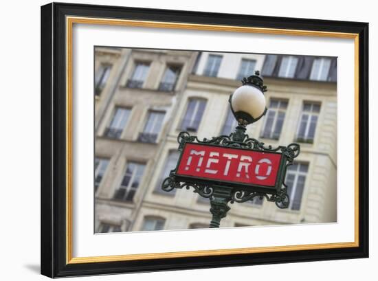 Paris Metro Signpost-Cora Niele-Framed Giclee Print