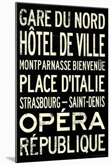 Paris Metro Stations Vintage Retro Metro Travel-null-Mounted Art Print