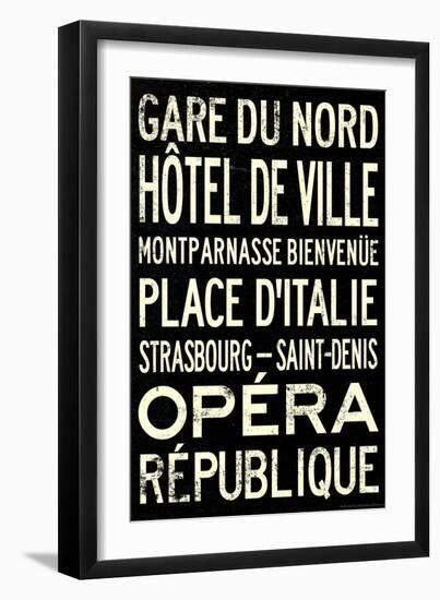 Paris Metro Stations Vintage Retro Metro Travel-null-Framed Premium Giclee Print