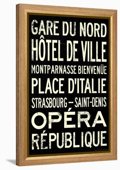 Paris Metro Stations Vintage Retro Metro Travel-null-Framed Stretched Canvas
