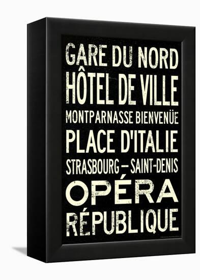 Paris Metro Stations Vintage Retro Metro Travel-null-Framed Stretched Canvas