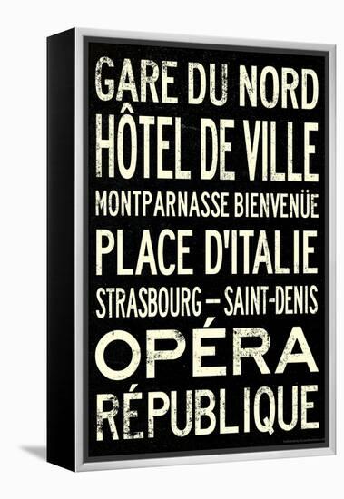 Paris Metro Stations Vintage Retro Metro Travel-null-Framed Stretched Canvas