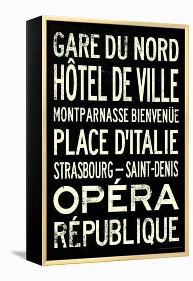 Paris Metro Stations Vintage Retro Metro Travel-null-Framed Stretched Canvas