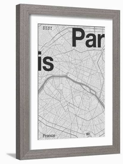 Paris Minimal Map-Florent Bodart-Framed Giclee Print