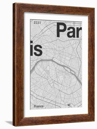 Paris Minimal Map-Florent Bodart-Framed Giclee Print