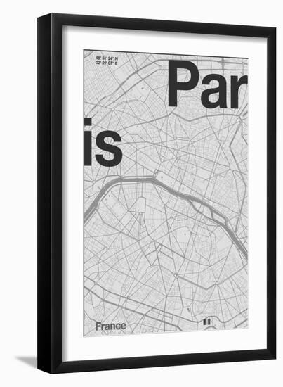 Paris Minimal Map-Florent Bodart-Framed Giclee Print