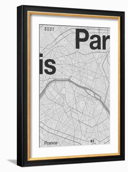 Paris Minimal Map-Florent Bodart-Framed Giclee Print