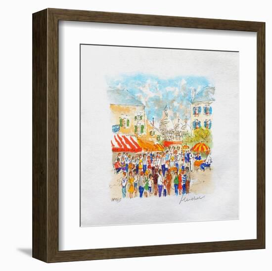 Paris, Montmartre La Place Du Tertre À-Urbain Huchet-Framed Collectable Print