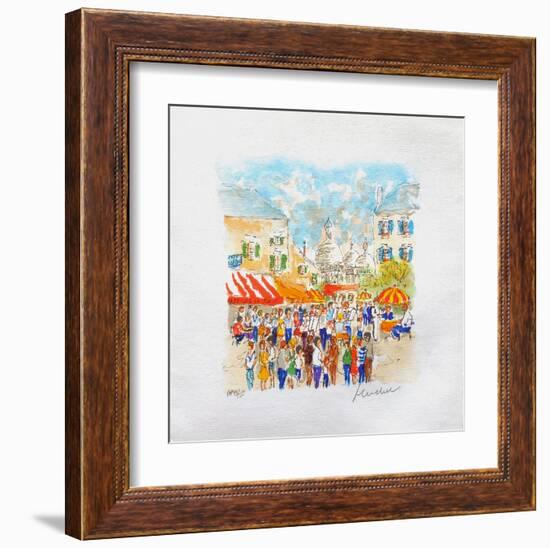 Paris, Montmartre La Place Du Tertre À-Urbain Huchet-Framed Collectable Print