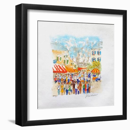 Paris, Montmartre La Place Du Tertre À-Urbain Huchet-Framed Collectable Print