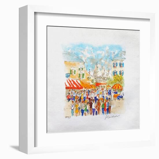 Paris, Montmartre La Place Du Tertre À-Urbain Huchet-Framed Collectable Print