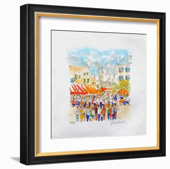 Paris, Montmartre La Place Du Tertre À-Urbain Huchet-Framed Collectable Print