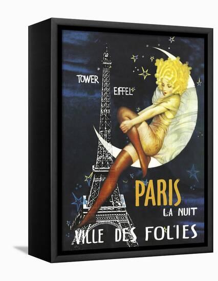 Paris Moon-null-Framed Premier Image Canvas