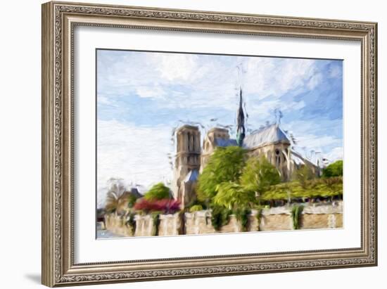 Paris Notre Dame II - In the Style of Oil Painting-Philippe Hugonnard-Framed Giclee Print