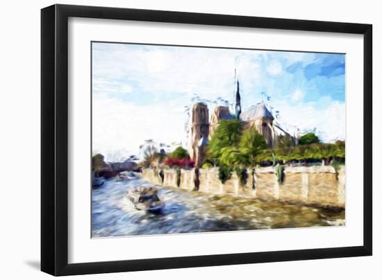 Paris Notre Dame - In the Style of Oil Painting-Philippe Hugonnard-Framed Giclee Print