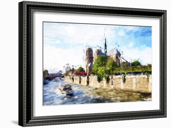 Paris Notre Dame - In the Style of Oil Painting-Philippe Hugonnard-Framed Giclee Print