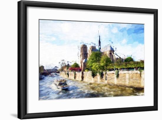 Paris Notre Dame - In the Style of Oil Painting-Philippe Hugonnard-Framed Giclee Print