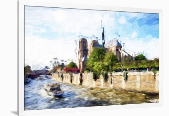 Paris Notre Dame - In the Style of Oil Painting-Philippe Hugonnard-Framed Giclee Print