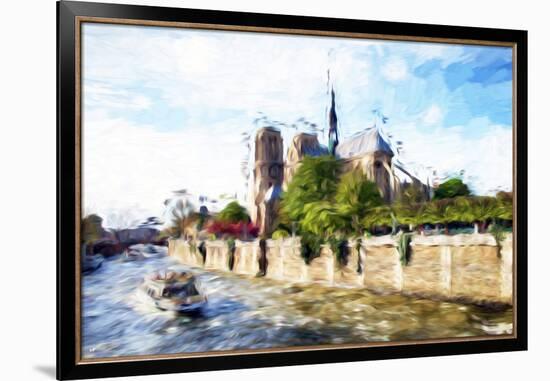 Paris Notre Dame - In the Style of Oil Painting-Philippe Hugonnard-Framed Giclee Print