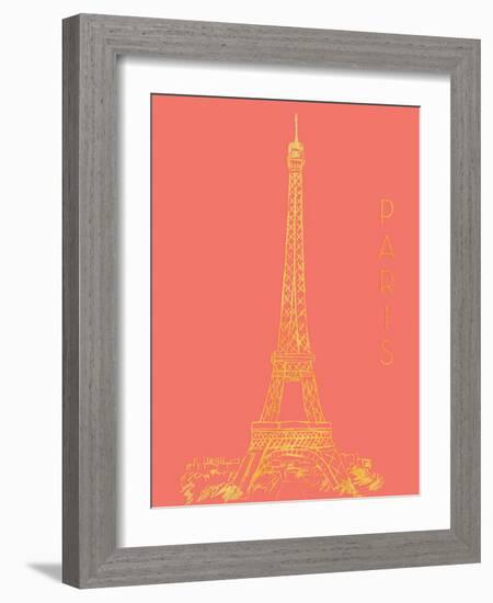 Paris on Coral-Nicholas Biscardi-Framed Art Print