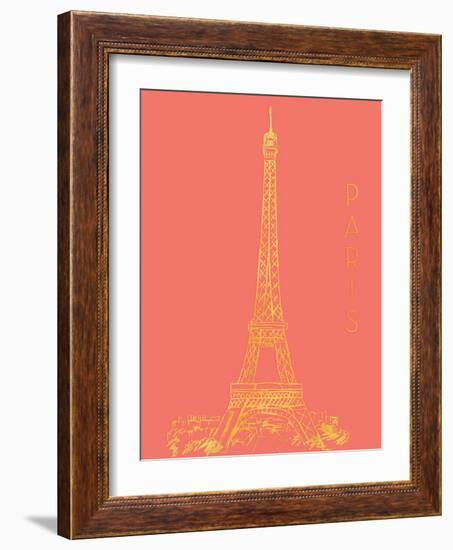 Paris on Coral-Nicholas Biscardi-Framed Art Print