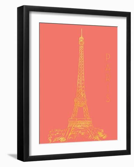 Paris on Coral-Nicholas Biscardi-Framed Art Print