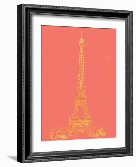 Paris on Coral-Nicholas Biscardi-Framed Art Print