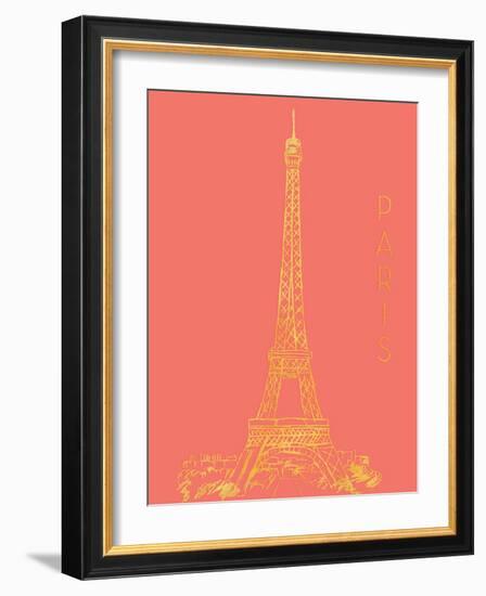 Paris on Coral-Nicholas Biscardi-Framed Art Print