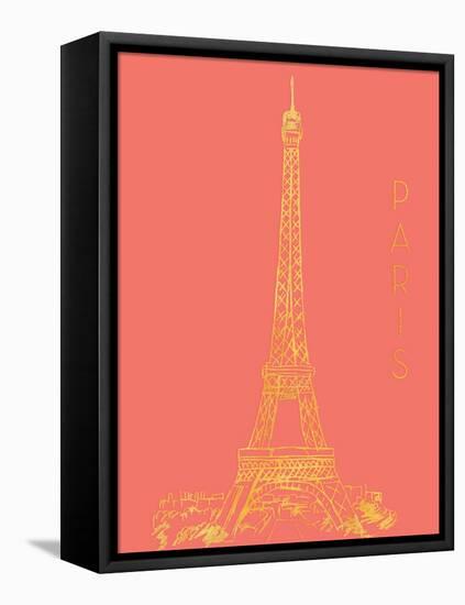 Paris on Coral-Nicholas Biscardi-Framed Stretched Canvas