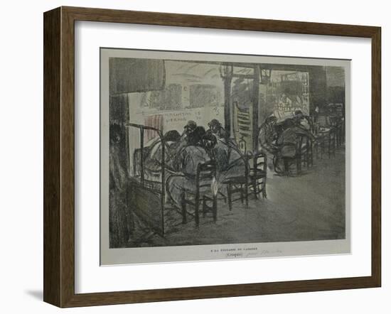 Paris on Terrace of Café-Théophile Alexandre Steinlen-Framed Giclee Print