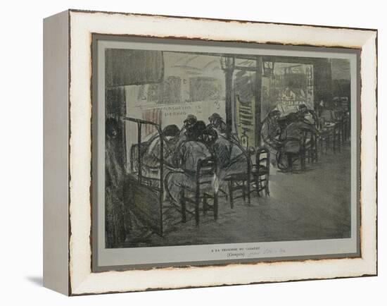 Paris on Terrace of Café-Théophile Alexandre Steinlen-Framed Premier Image Canvas