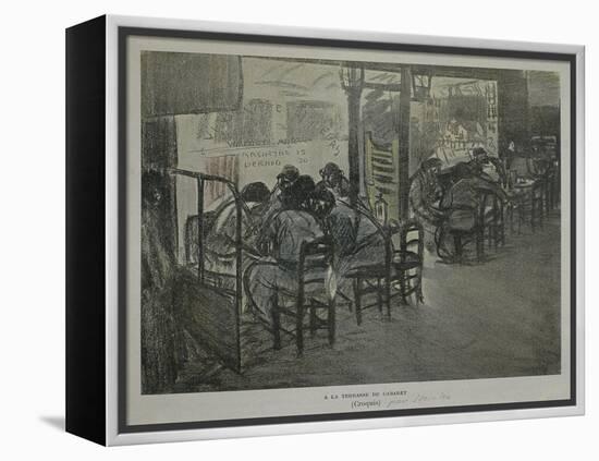 Paris on Terrace of Café-Théophile Alexandre Steinlen-Framed Premier Image Canvas