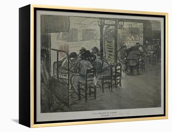 Paris on Terrace of Café-Théophile Alexandre Steinlen-Framed Premier Image Canvas