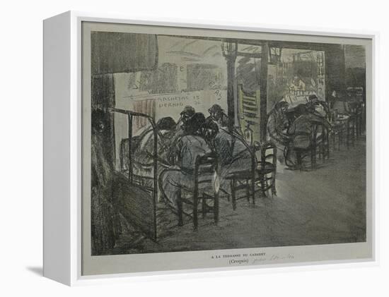 Paris on Terrace of Café-Théophile Alexandre Steinlen-Framed Premier Image Canvas