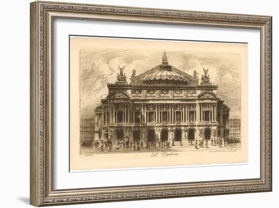 Paris Opera House Etching-null-Framed Art Print