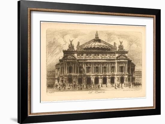 Paris Opera House Etching-null-Framed Art Print