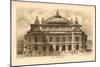 Paris Opera House Etching-null-Mounted Art Print