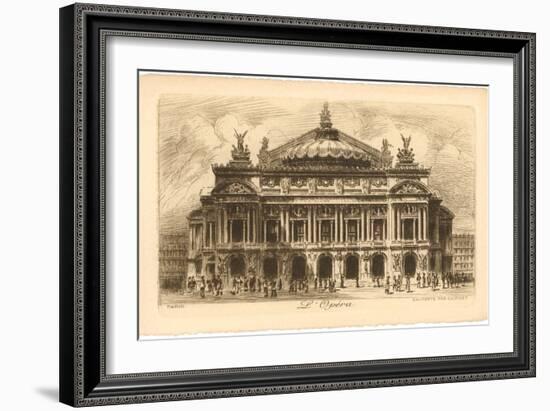 Paris Opera House Etching-null-Framed Art Print