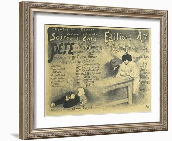 Paris Opera Programme, Including Works by August Strindberg, 1894-Félix Vallotton-Framed Giclee Print