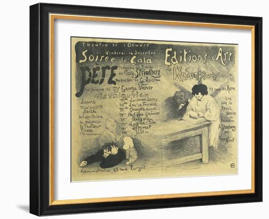 Paris Opera Programme, Including Works by August Strindberg, 1894-Félix Vallotton-Framed Giclee Print