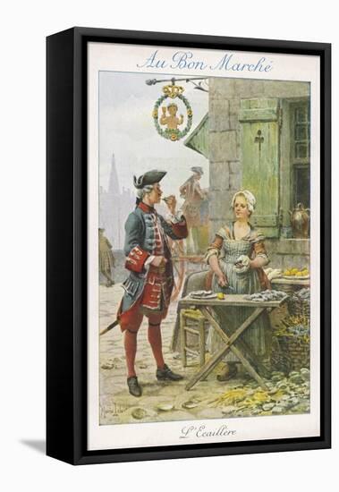 Paris, Oyster Stall 18C-null-Framed Stretched Canvas