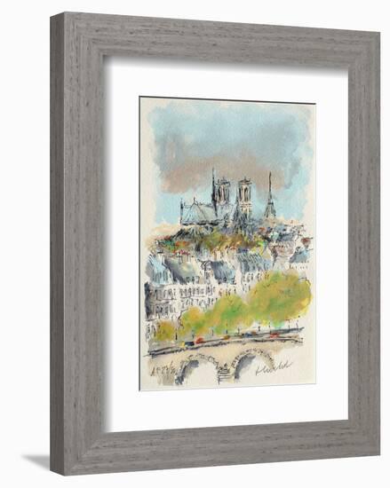 Paris, Panorama Sur Notre Dame-Urbain Huchet-Framed Collectable Print