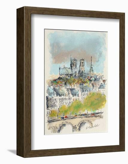 Paris, Panorama Sur Notre Dame-Urbain Huchet-Framed Collectable Print