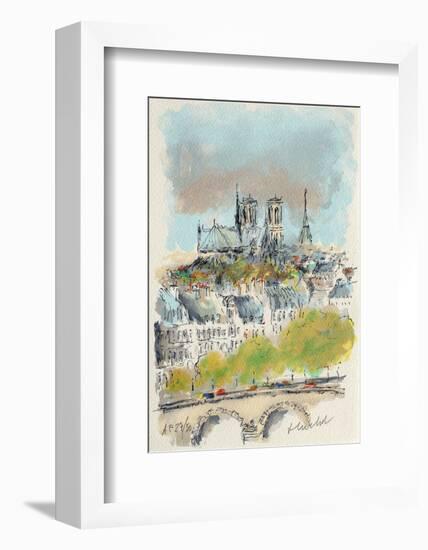 Paris, Panorama Sur Notre Dame-Urbain Huchet-Framed Collectable Print