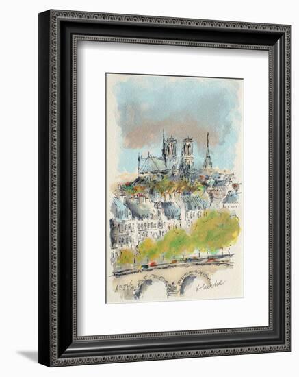 Paris, Panorama Sur Notre Dame-Urbain Huchet-Framed Collectable Print