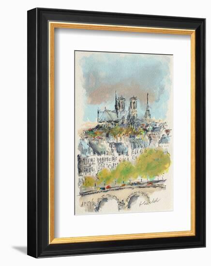 Paris, Panorama Sur Notre Dame-Urbain Huchet-Framed Collectable Print