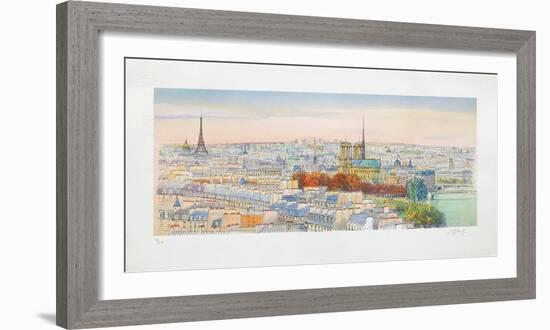 Paris, panorama vers Notre-Dame II-Rolf Rafflewski-Framed Collectable Print