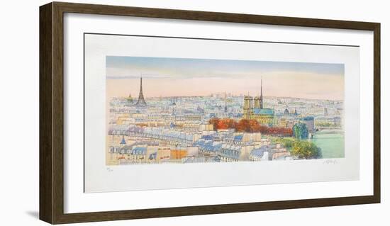 Paris, panorama vers Notre-Dame II-Rolf Rafflewski-Framed Collectable Print